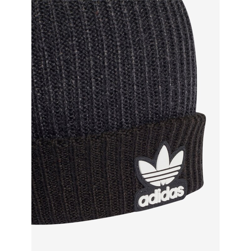 Černo-šedá dámská čepice adidas Originals Pom Beanie - Dámské