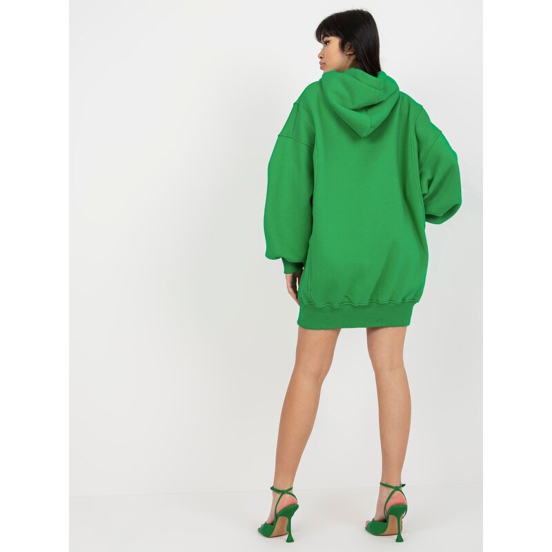 Fashionhunters Dámská basic mikina s kapucí - zelená