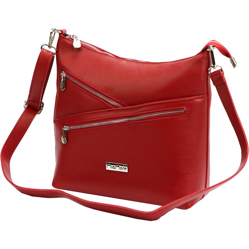 Kožená crossbody kabelka MiaMore 01-033 červená