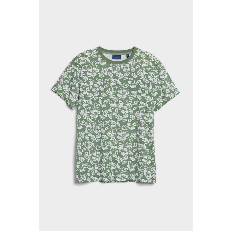 TRIČKO GANT FLORAL PRINT T-SHIRT zelená M