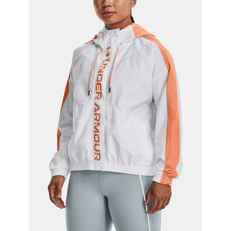 Under Armour Bunda UA Rush Woven FZ Jacket-WHT - Dámské