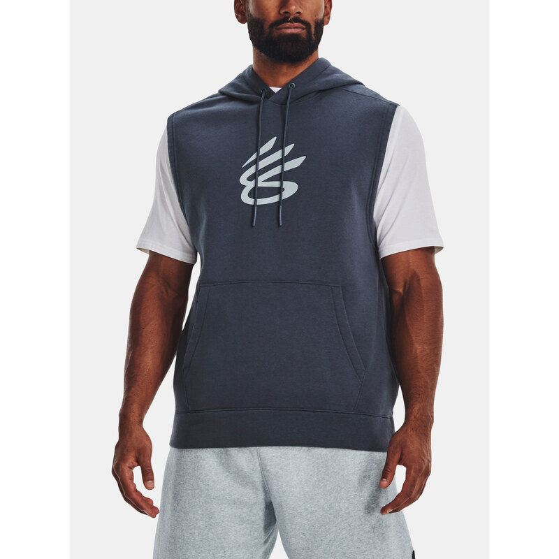 Under Armour Mikina Curry Fleece SLVLS Hoodie-GRY - Pánské