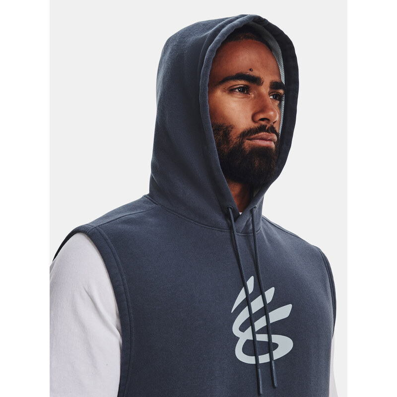 Under Armour Mikina Curry Fleece SLVLS Hoodie-GRY - Pánské