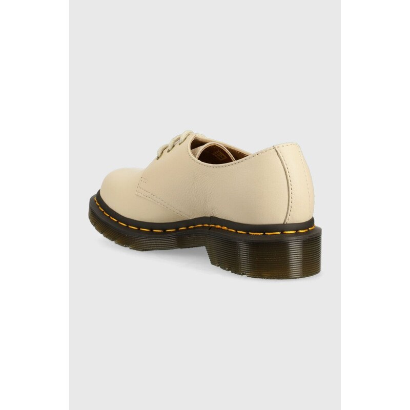 Kožené polobotky Dr. Martens 1461 dámské, béžová barva, na platformě, DM24256292