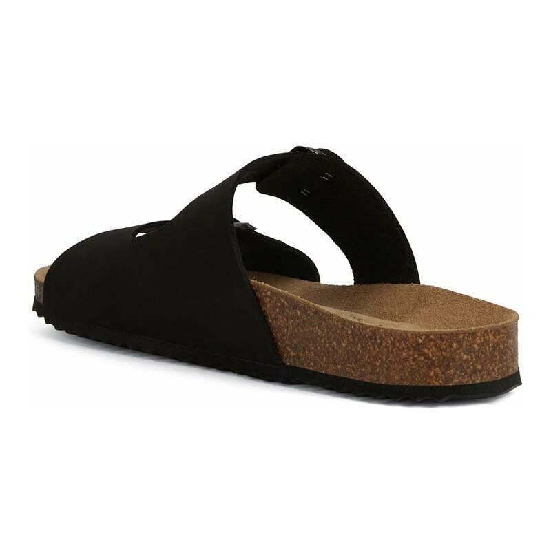 Semišové pantofle Geox D BRIONIA L dámské, černá barva, D35LSL 00032 C9999