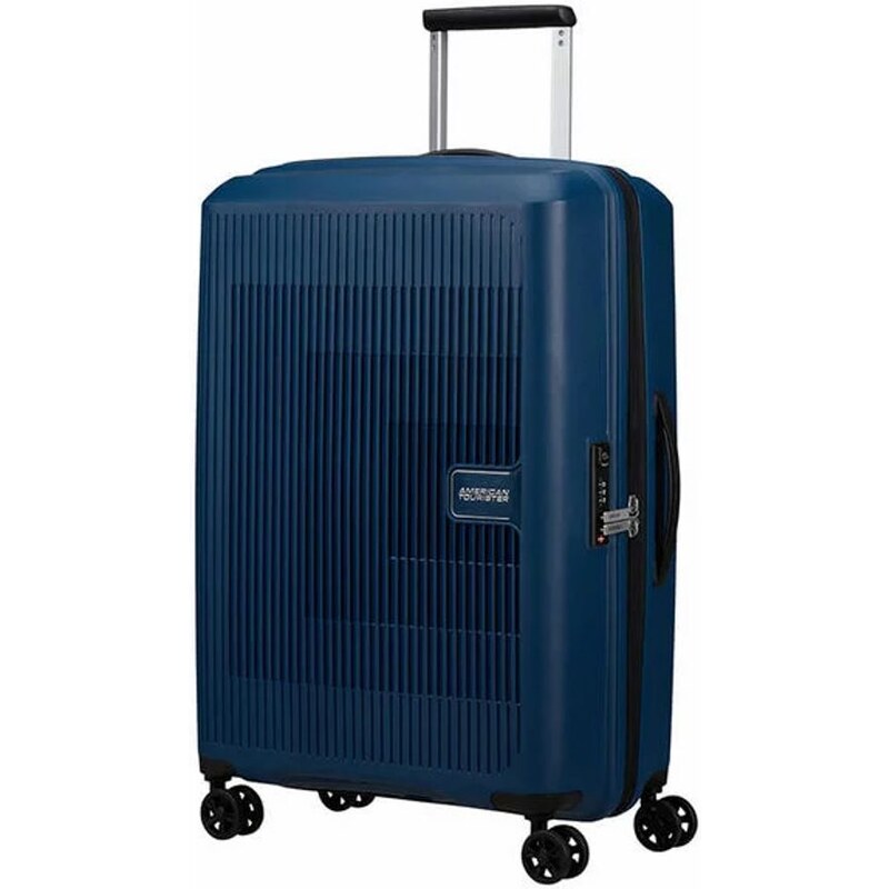 American Tourister Skořepinový cestovní kufr Aerostep M EXP 66,5/72,5 l tmavě modrá