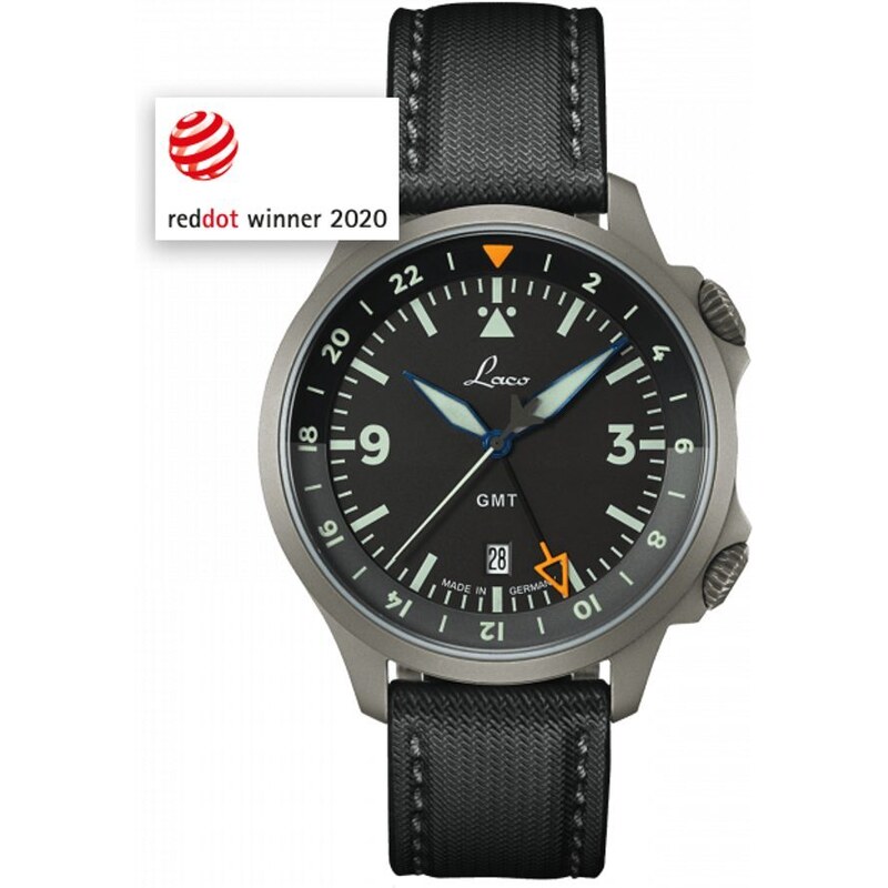 Laco Flieger Frankfurt GMT Schwarz