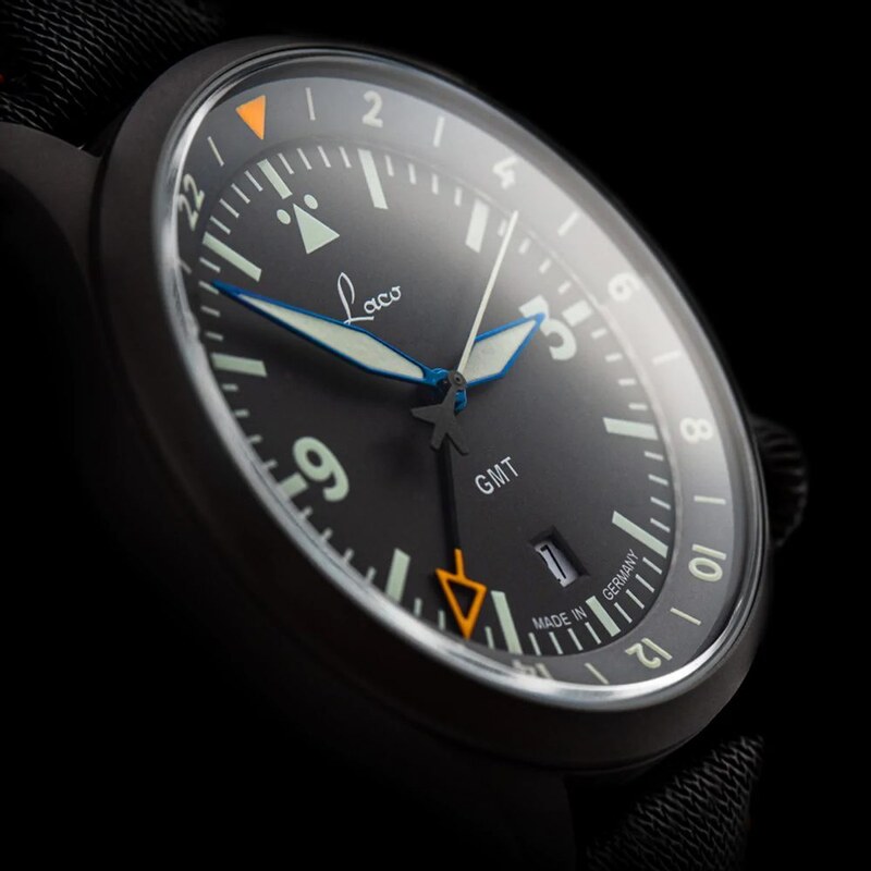 Laco Flieger Frankfurt GMT Schwarz