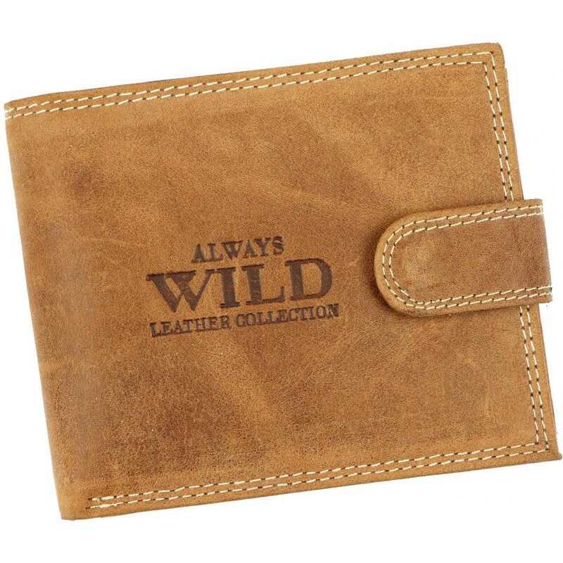 Koňakově hnědá pánská peněženka z broušené kůže RFID v krabičce WILD 77216354