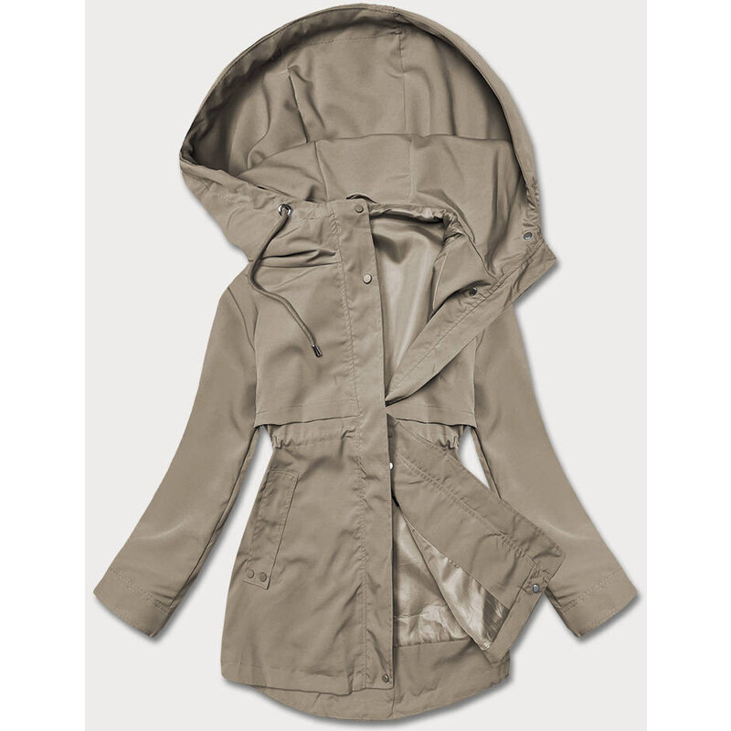 S'WEST Tenká dámská bunda v olivové barvě s podšívkou (B8120-48)
