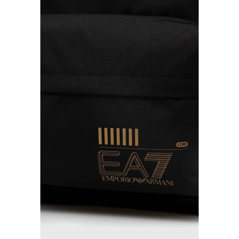Batoh EA7 Emporio Armani černá barva, velký, s potiskem