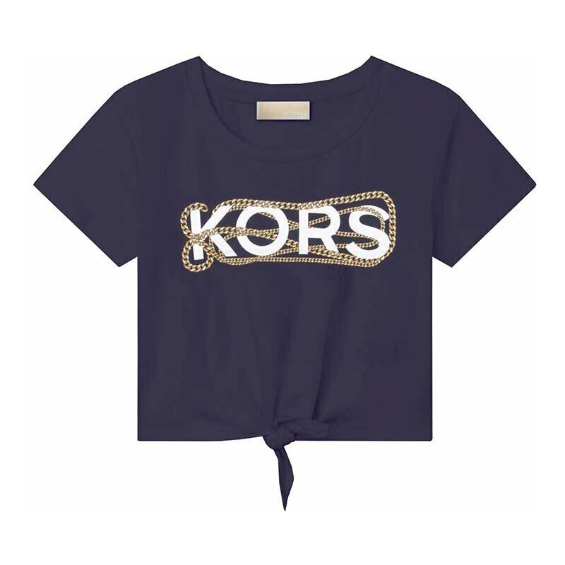 Dětské bavlněné tričko Michael Kors tmavomodrá barva