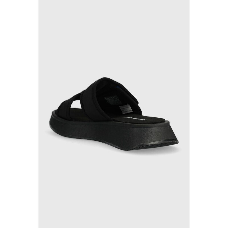 Pantofle Calvin Klein Jeans PREFRESATO SANDAL SOFTNY dámské, černá barva, na platformě, YW0YW00968