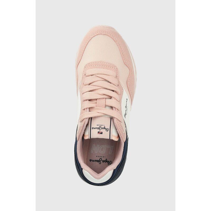 Dětské sneakers boty Pepe Jeans London Basic růžová barva