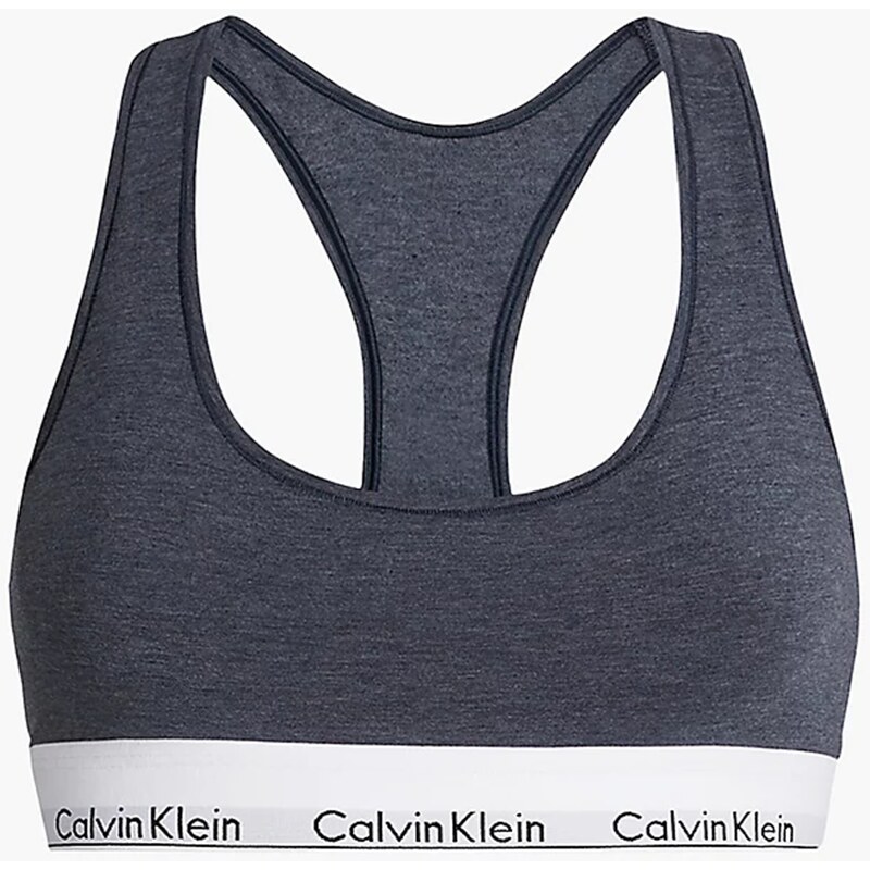 Tmavě šedá dámská žíhaná podprsenka Calvin Klein Underwear - Dámské