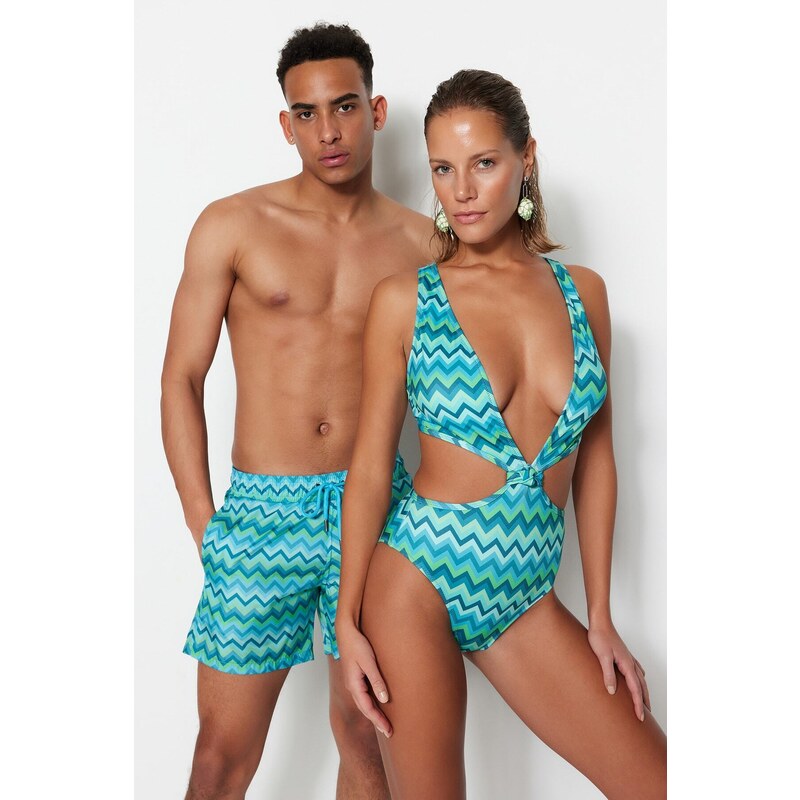 Trendyol Multicolored Standard Size Swimsuit Sea Shorts