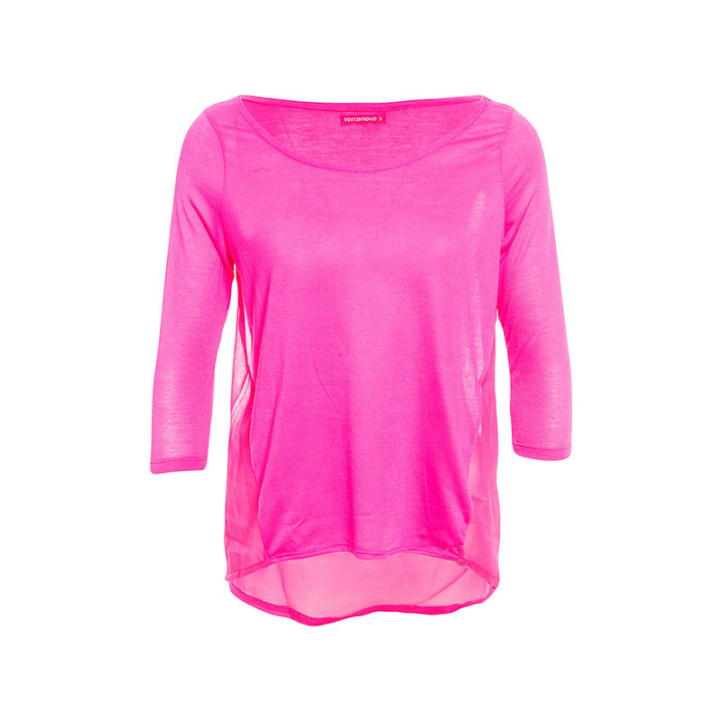 Terranova T-shirt with georgette insert