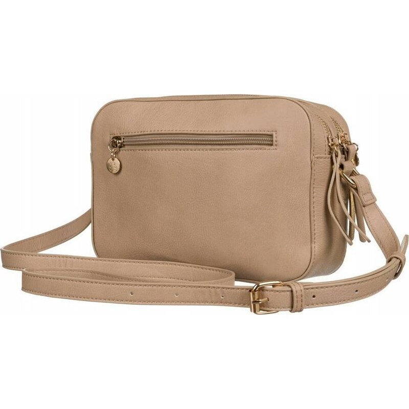 BASIC LuluCastagnette béžová prolamovaná crossbody kabelka