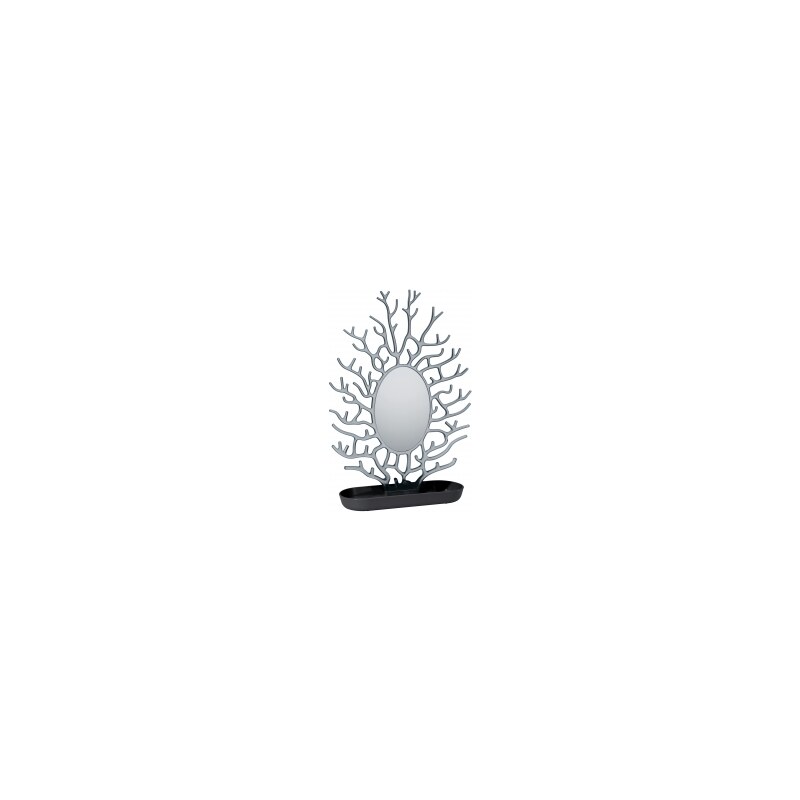 CORA Stojan, držák na šperky, náušnice, korále, klíče, drobnosti+ zrcadlo KOZIOL (Barva transp. černá/ černá)
