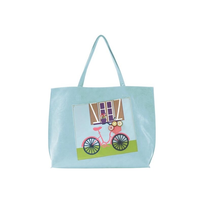 Vendula London Vendula - Bicycle Ruby Large Tote Bag - Designová kabelka - Světle modrá