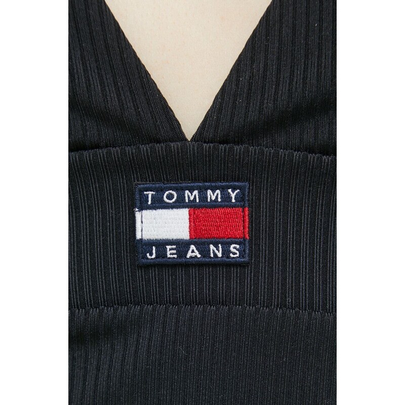 Šaty Tommy Jeans černá barva, mini