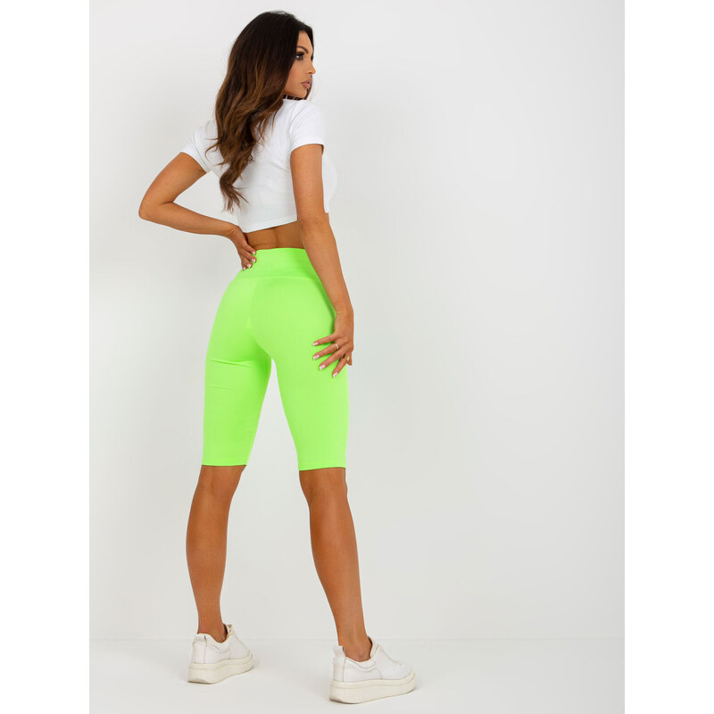 BASIC NEONOVĚ ZELENÉ BIKER SHORTS -FLUO GREEN Zelená