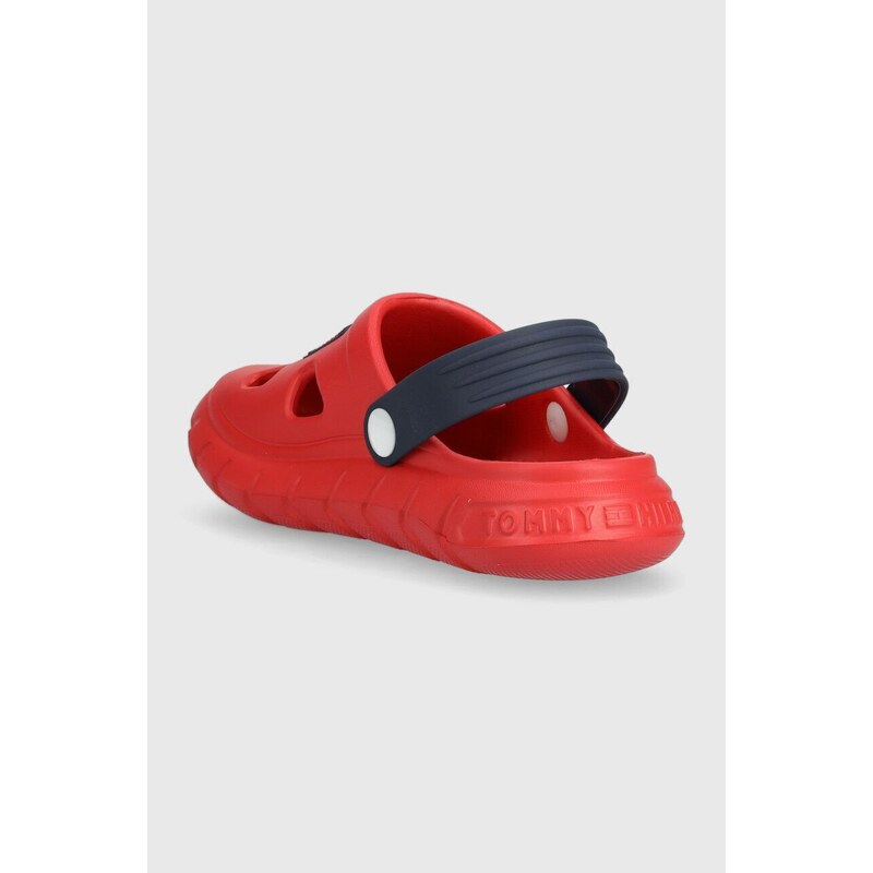 Dětské pantofle Tommy Hilfiger červená barva