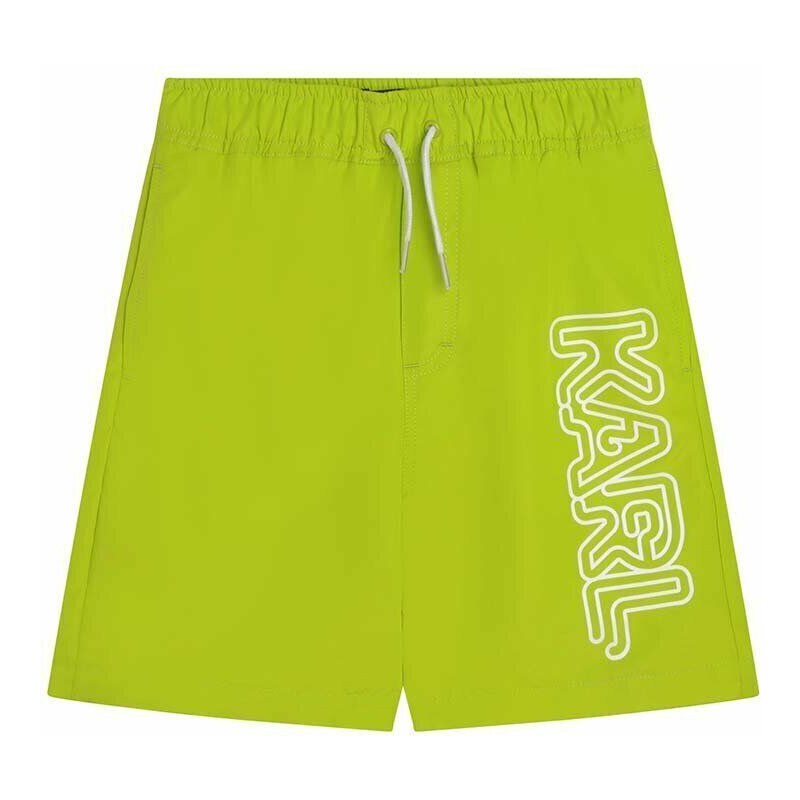 Dětské plavkové šortky Karl Lagerfeld zelená barva