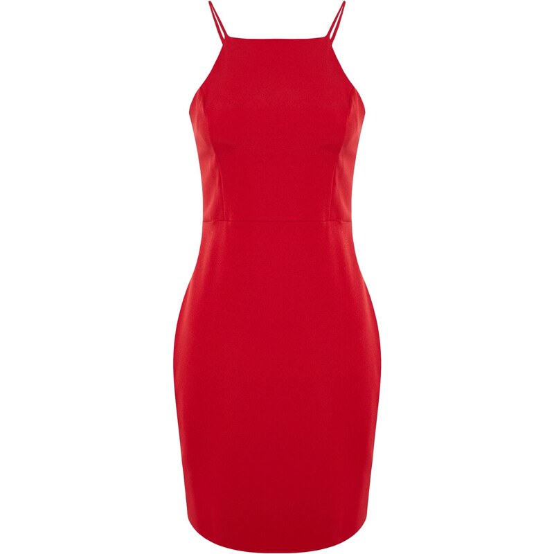 Trendyol Red Bodysuit Mini Woven Halter Neck Woven Dress