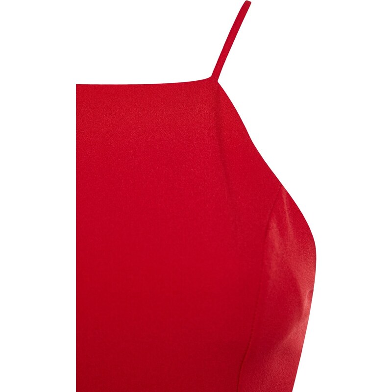 Trendyol Red Bodysuit Mini Woven Halter Neck Woven Dress