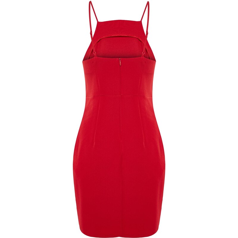 Trendyol Red Bodysuit Mini Woven Halter Neck Woven Dress