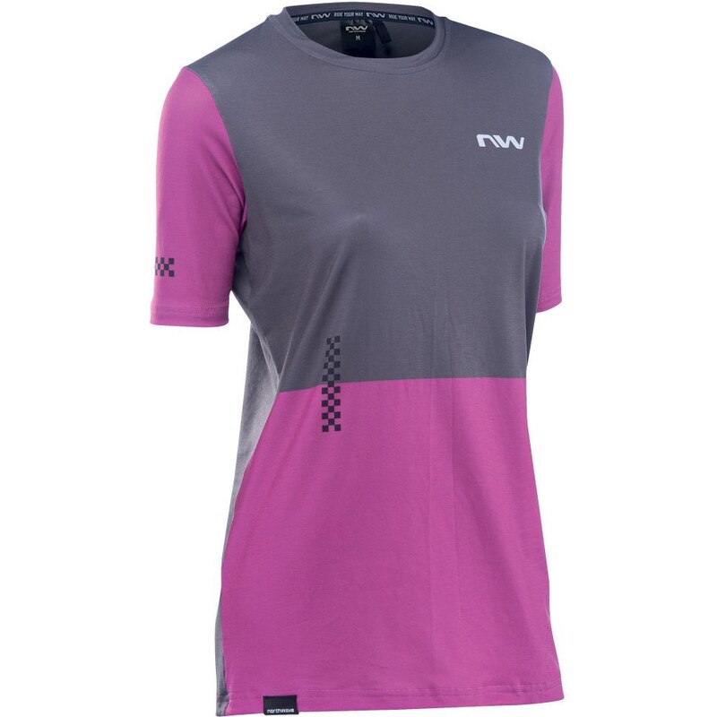 Dámský cyklo dres Northwave Xtrail 2 S/S Jersey Dark Grey/Pink 107704164