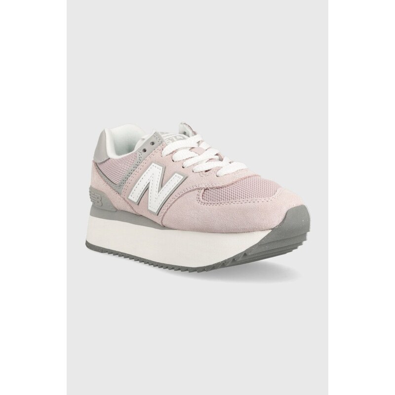 Sneakers boty New Balance WL574ZSE růžová barva, WL574ZSE-ZSE