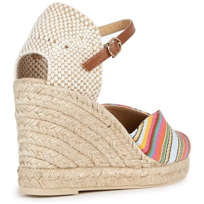 Espadrilky Geox D GELSA béžová barva, na klínku, D35TPA 01143 C0G5F