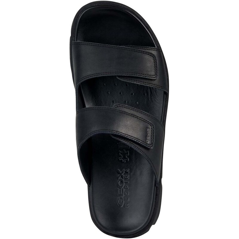 Semišové pantofle Geox U XAND 2S pánské, černá barva, U35BGB00085C9999