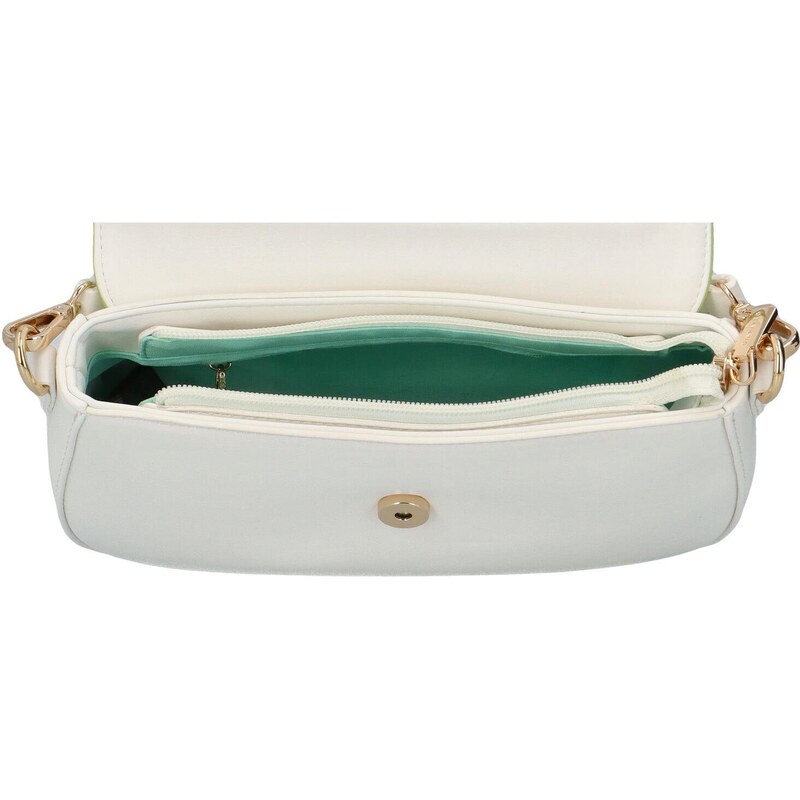 Dámská kabelka přes rameno bílo zelená - DIANA & CO Kombes barevná