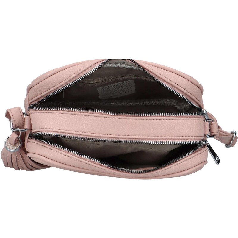 Tessra Milano Malá koženková crossbody Tess, růžová