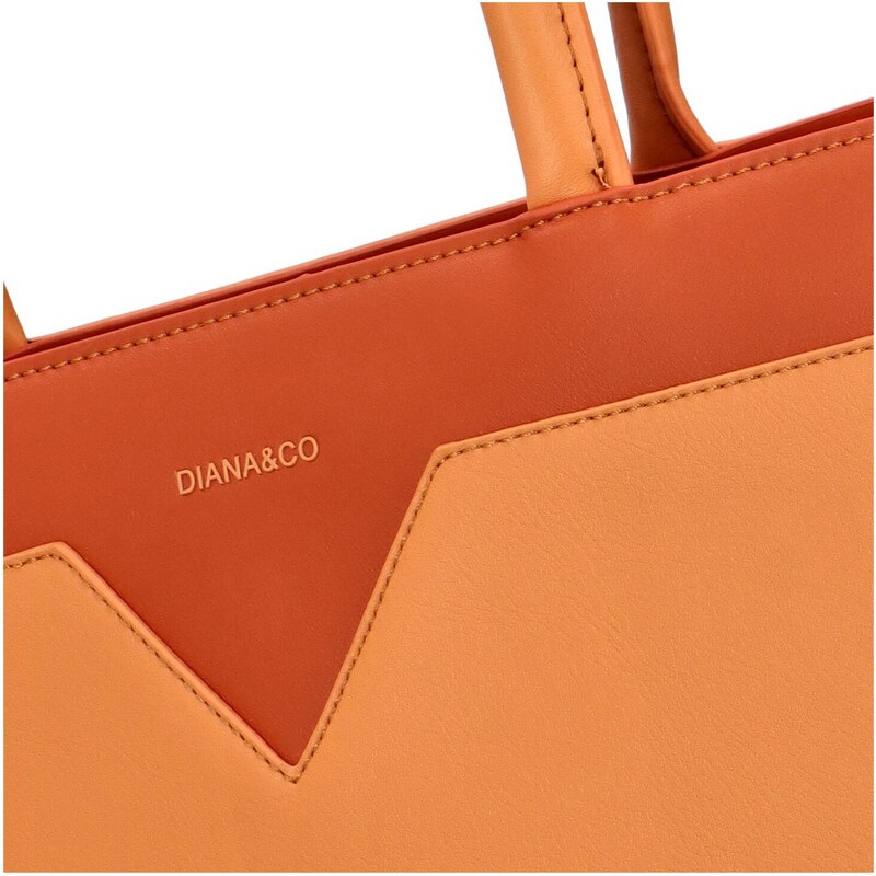 DIANA & CO Dámská koženková pevnější kabelka Elisabeth, oranžová