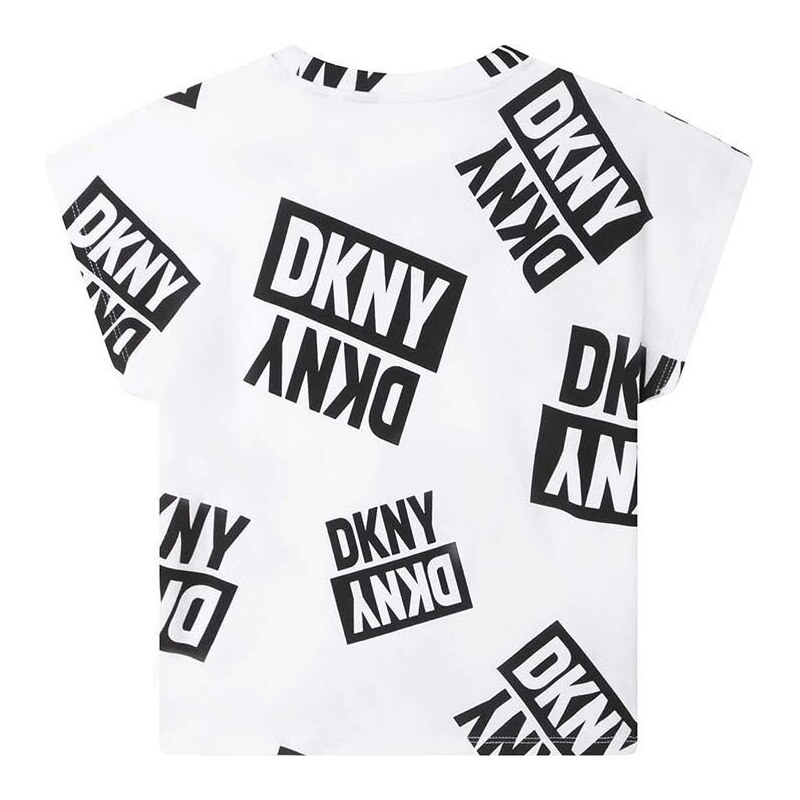 Dětské bavlněné tričko Dkny bílá barva