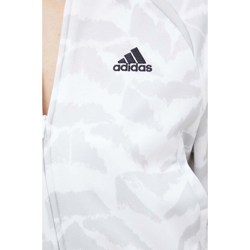 Mikina adidas dámská, bílá barva, vzorovaná