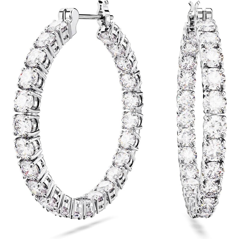 Swarovski Náušnice Matrix stříbrná / průhledná