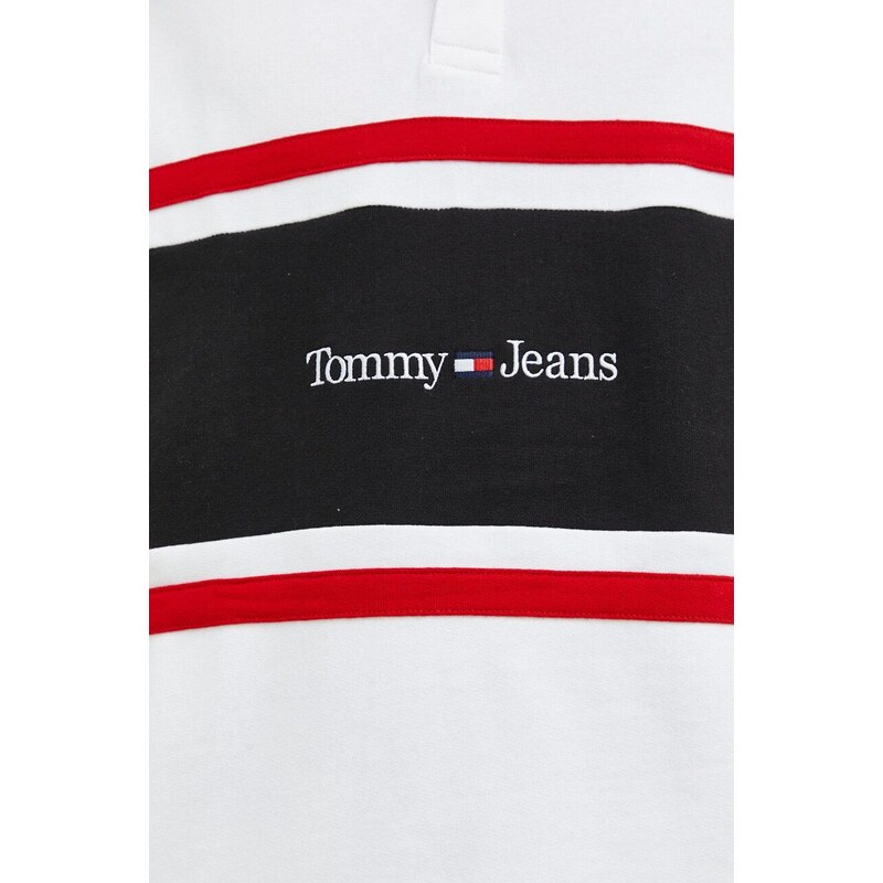 Bavlněné polo tričko Tommy Jeans béžová barva