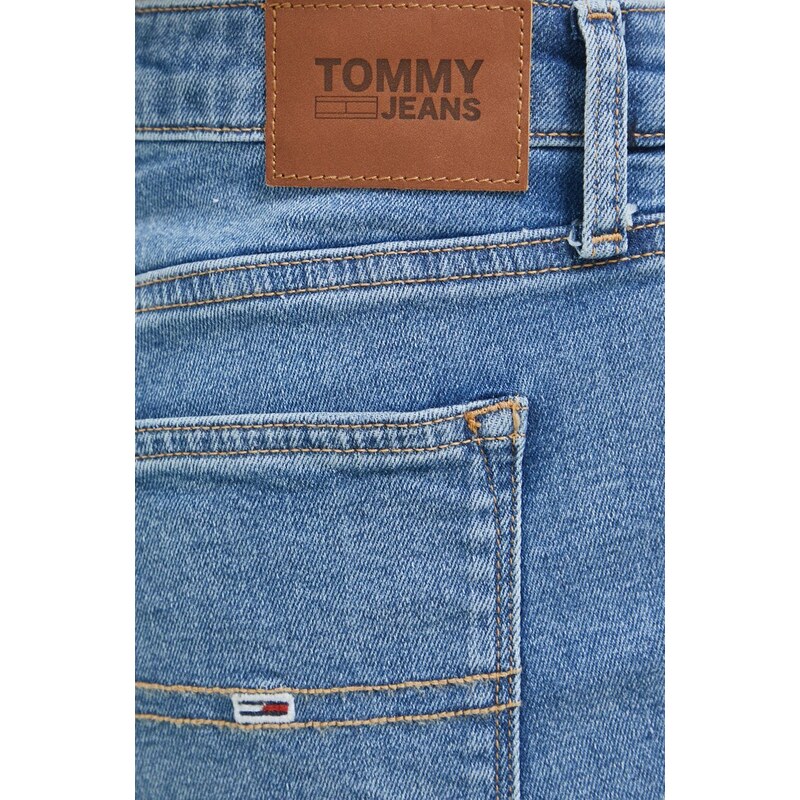 Džínové šortky Tommy Jeans dámské, hladké, medium waist