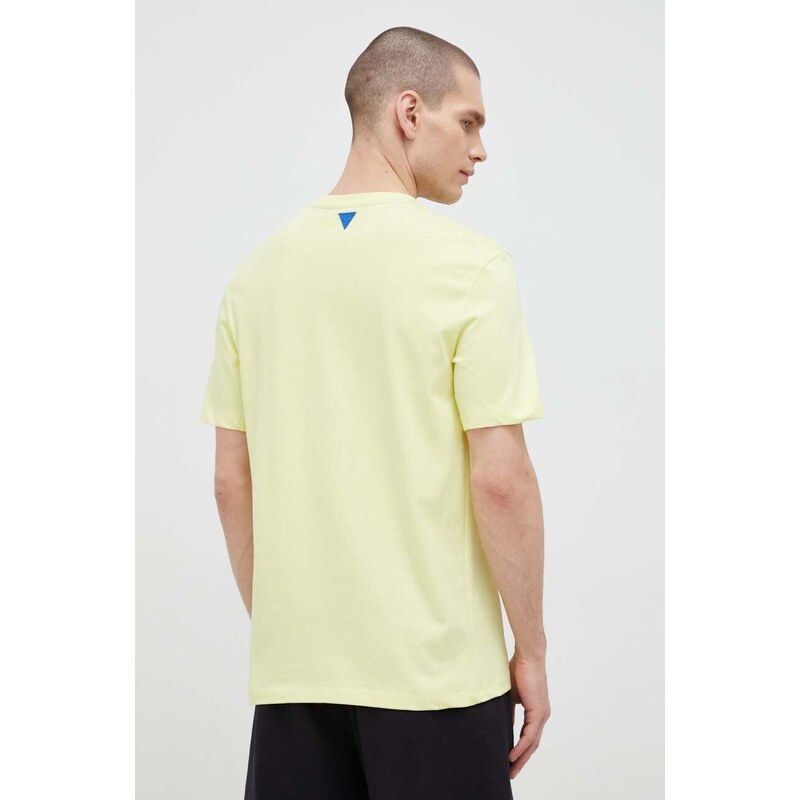 Bavlněné tričko Guess žlutá barva