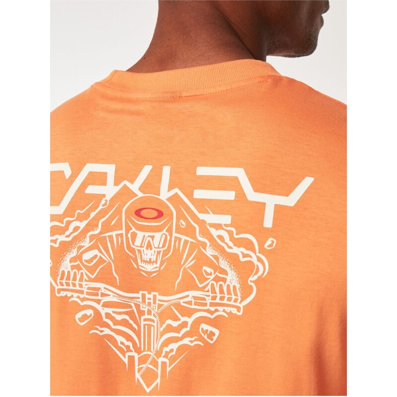 Oranžové pánské tričko s potiskem na zádech Oakley - Pánské