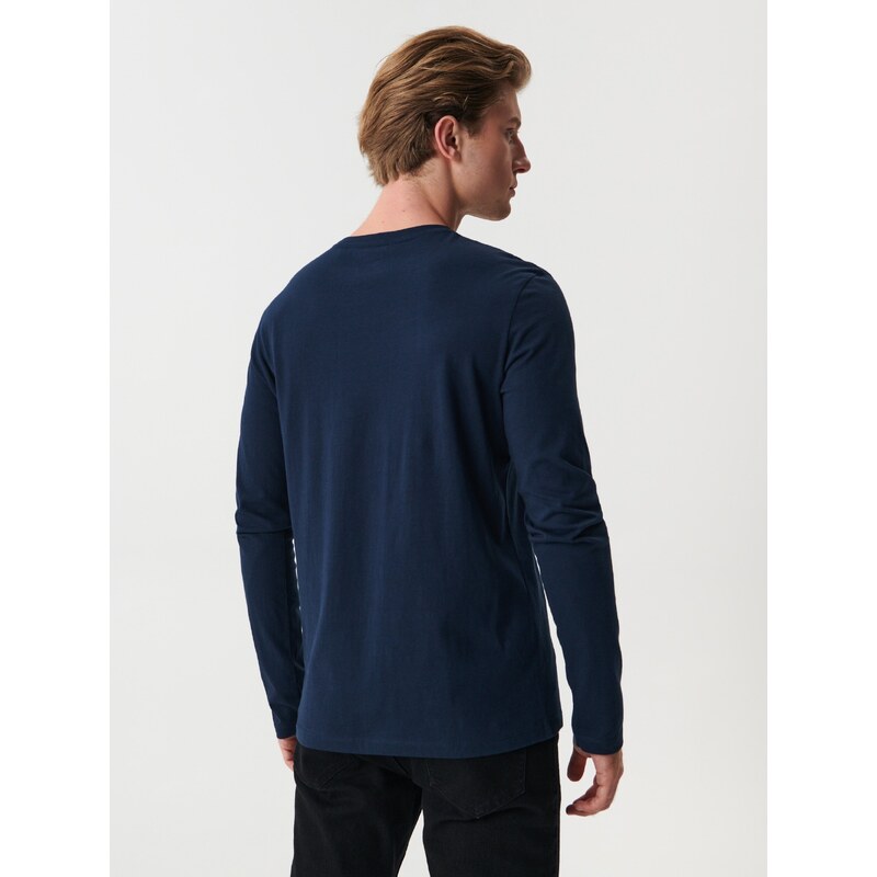 Sinsay - Tričko s dlouhými rukávy - námořnická modrá