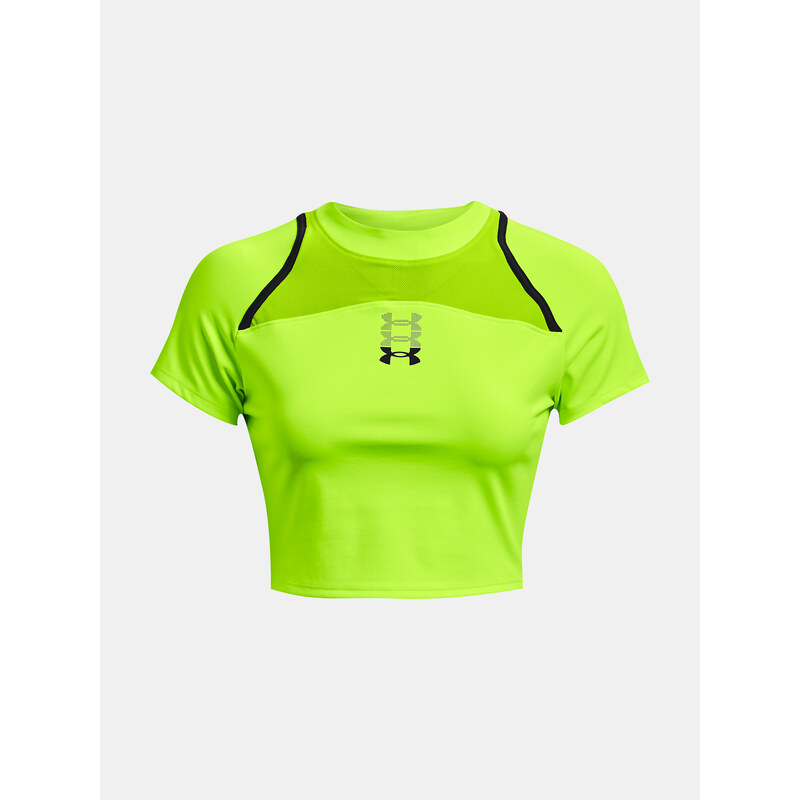 Under Armour Tričko UA Run Anywhere Crop SS-GRN - Dámské