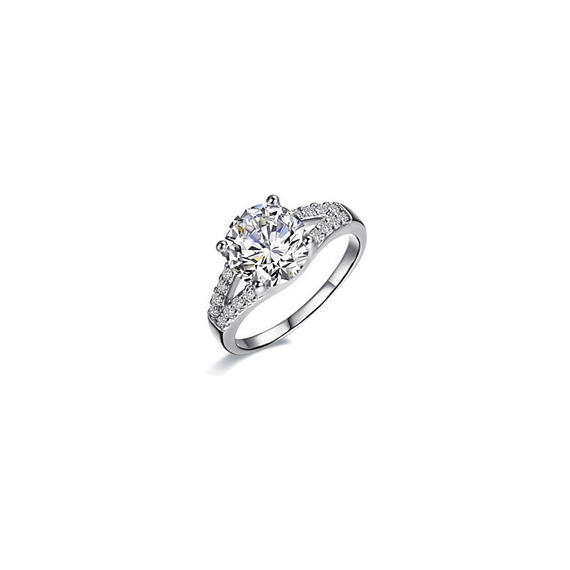 LightInTheBox 2 Carat Both Band 925 Silver White Gold Plated SONA Crystal Diamond Ring For Women Wedding