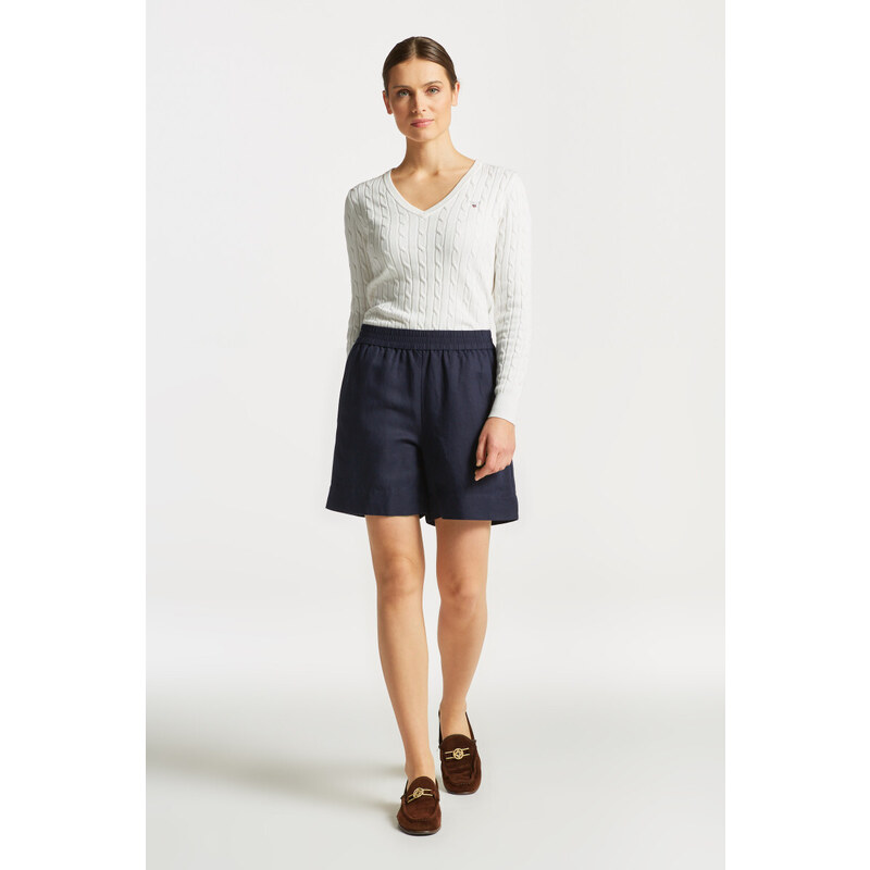 ŠORTKY GANT LINEN VISCOSE PULL-ON SHORTS modrá 38