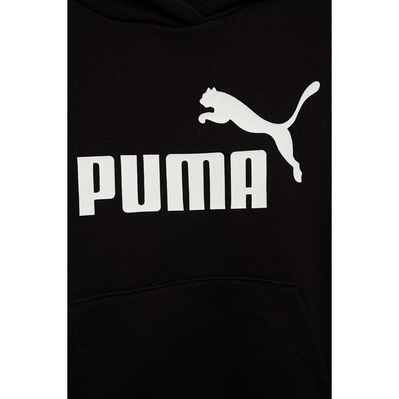 Dětská mikina Puma ESS Logo Hoodie TR G černá barva, s kapucí, s potiskem